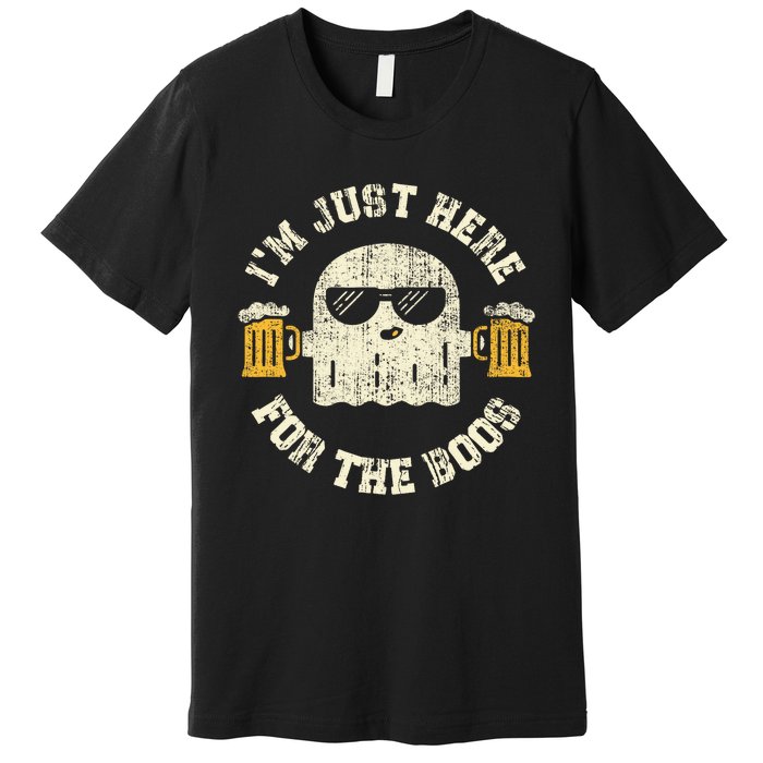 Im Just Here For The Boos Halloween Drinking Party Premium T-Shirt