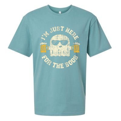 Im Just Here For The Boos Halloween Drinking Party Sueded Cloud Jersey T-Shirt