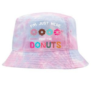 Im Just Here For The Donuts Doughnut Dough Sweet Dessert Tie-Dyed Bucket Hat