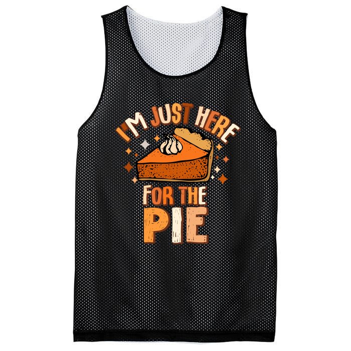 IM Just Here For The Pie Thanksgiving Fall Autumn Retro Mesh Reversible Basketball Jersey Tank