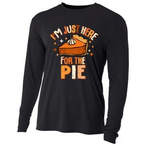 IM Just Here For The Pie Thanksgiving Fall Autumn Retro Cooling Performance Long Sleeve Crew