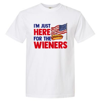 IM Just Here For The Wieners Gift Garment-Dyed Heavyweight T-Shirt