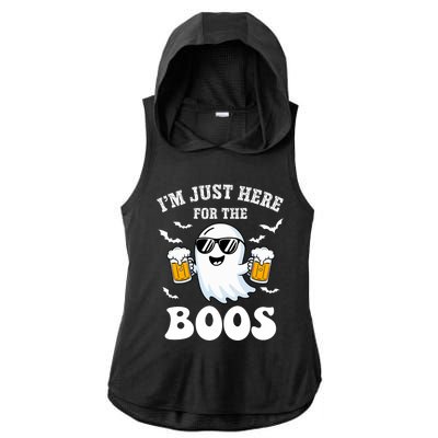 IM Just Here For The Boos Halloween Costume Ladies PosiCharge Tri-Blend Wicking Draft Hoodie Tank