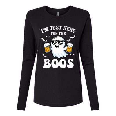 IM Just Here For The Boos Halloween Costume Womens Cotton Relaxed Long Sleeve T-Shirt