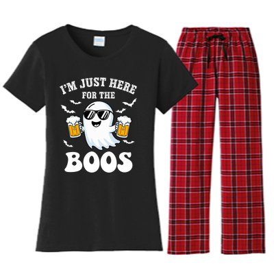 IM Just Here For The Boos Halloween Costume Women's Flannel Pajama Set