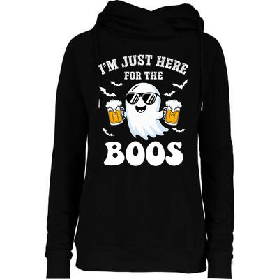 IM Just Here For The Boos Halloween Costume Womens Funnel Neck Pullover Hood