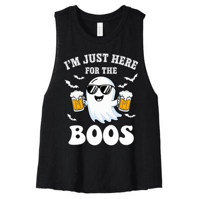 IM Just Here For The Boos Halloween Costume Women's Racerback Cropped Tank