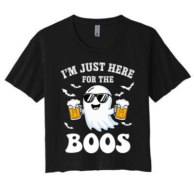 IM Just Here For The Boos Halloween Costume Women's Crop Top Tee