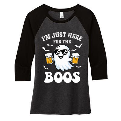 IM Just Here For The Boos Halloween Costume Women's Tri-Blend 3/4-Sleeve Raglan Shirt