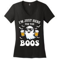 IM Just Here For The Boos Halloween Costume Women's V-Neck T-Shirt