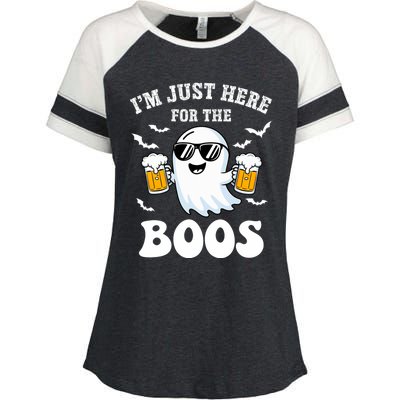 IM Just Here For The Boos Halloween Costume Enza Ladies Jersey Colorblock Tee