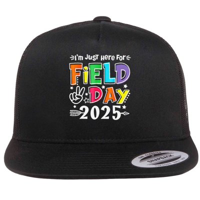 Im Just Here For Field Day 2025 For Teacher Field Day Flatbill Hat