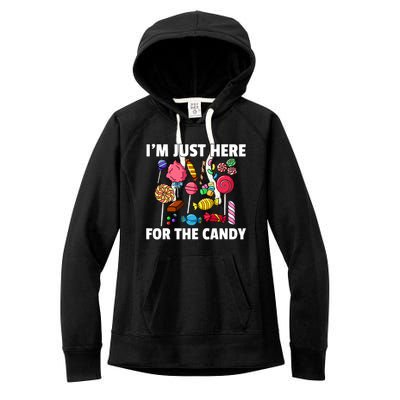 IM Just Here For The Candy Lollipop Sweets Gift Halloween Women's Fleece Hoodie