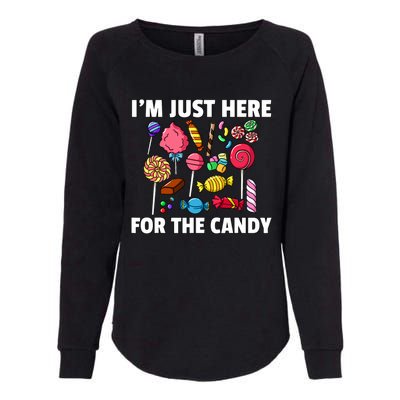 IM Just Here For The Candy Lollipop Sweets Gift Halloween Womens California Wash Sweatshirt