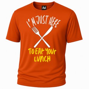 IM Just Here To Eat Your Lunch Fork And Knife Gift Cooling Performance Crew T-Shirt