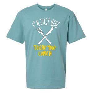 IM Just Here To Eat Your Lunch Fork And Knife Gift Sueded Cloud Jersey T-Shirt