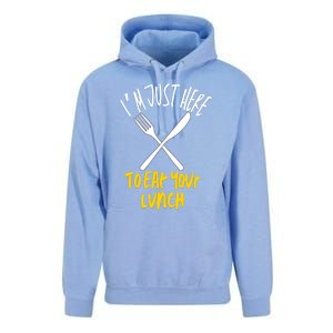 IM Just Here To Eat Your Lunch Fork And Knife Gift Unisex Surf Hoodie