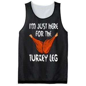 I'm just here for the Turkey Leg Funny Thanksgiving Dinner Mesh Reversible Basketball Jersey Tank