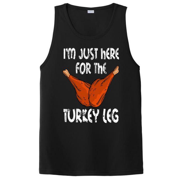 I'm just here for the Turkey Leg Funny Thanksgiving Dinner PosiCharge Competitor Tank