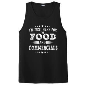 Im Just Here For The Food And Commercials Football Funny Gift PosiCharge Competitor Tank