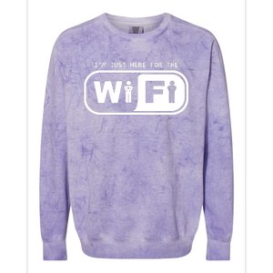 Im Just Here For The Wifi Colorblast Crewneck Sweatshirt