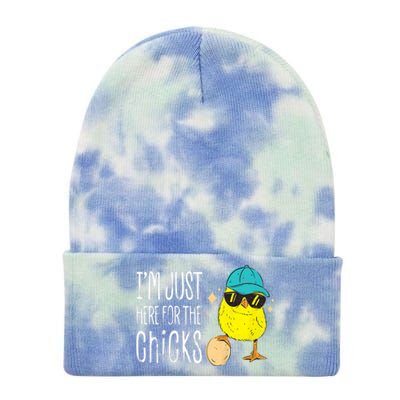 I'm Just Here For The Chicks Cute Tie Dye 12in Knit Beanie