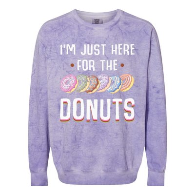 Im Just Here For The Donuts Cute Donut Lover Gifts Colorblast Crewneck Sweatshirt