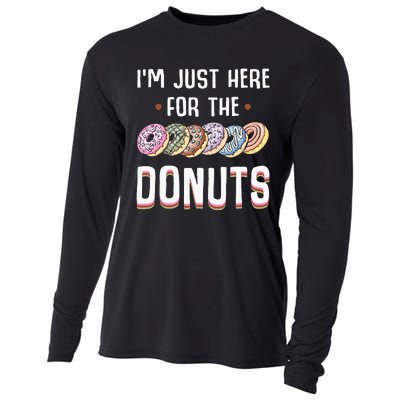 Im Just Here For The Donuts Cute Donut Lover Gifts Cooling Performance Long Sleeve Crew