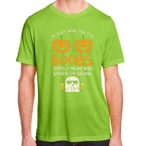 Im Just Here For The Boobs Boos Drunk Ghost Beer Halloween Adult ChromaSoft Performance T-Shirt