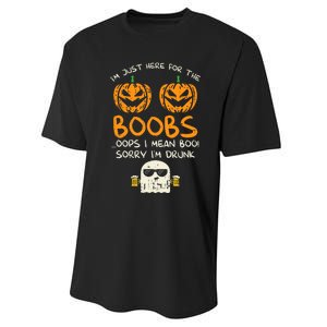 Im Just Here For The Boobs Boos Drunk Ghost Beer Halloween Performance Sprint T-Shirt