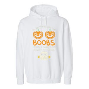 Im Just Here For The Boobs Boos Drunk Ghost Beer Halloween Garment-Dyed Fleece Hoodie