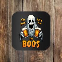 IM Just Here For The Boos Funny Ghost Halloween Drinker Coaster