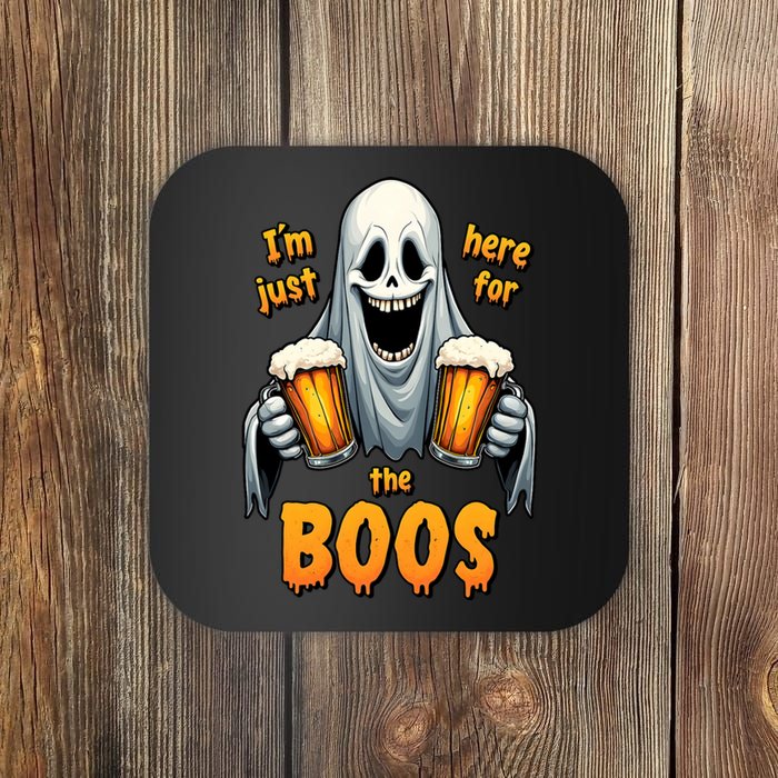 IM Just Here For The Boos Funny Ghost Halloween Drinker Coaster