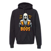 IM Just Here For The Boos Funny Ghost Halloween Drinker Premium Hoodie