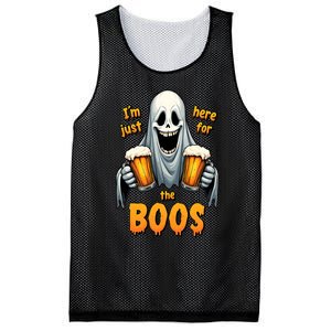 IM Just Here For The Boos Funny Ghost Halloween Drinker Mesh Reversible Basketball Jersey Tank