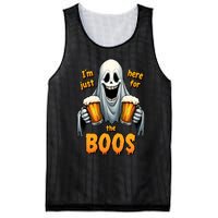 IM Just Here For The Boos Funny Ghost Halloween Drinker Mesh Reversible Basketball Jersey Tank