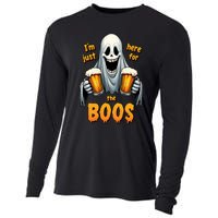 IM Just Here For The Boos Funny Ghost Halloween Drinker Cooling Performance Long Sleeve Crew