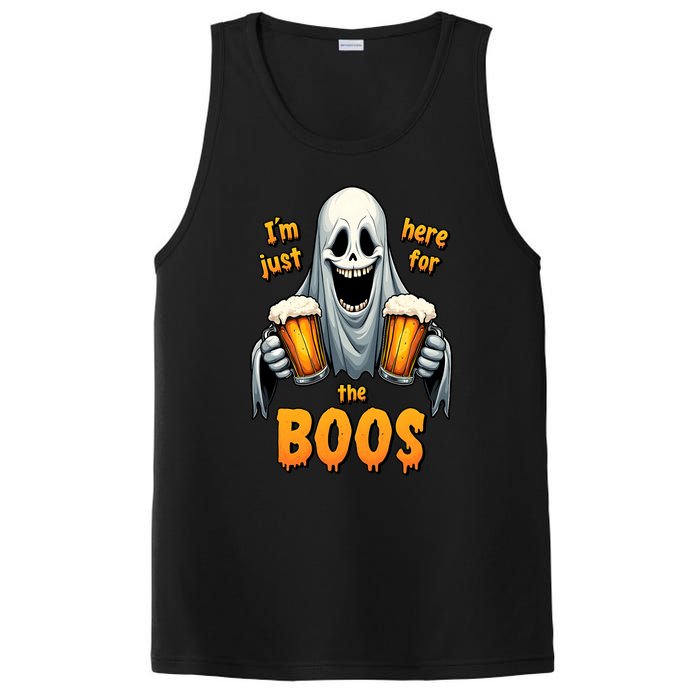 IM Just Here For The Boos Funny Ghost Halloween Drinker PosiCharge Competitor Tank