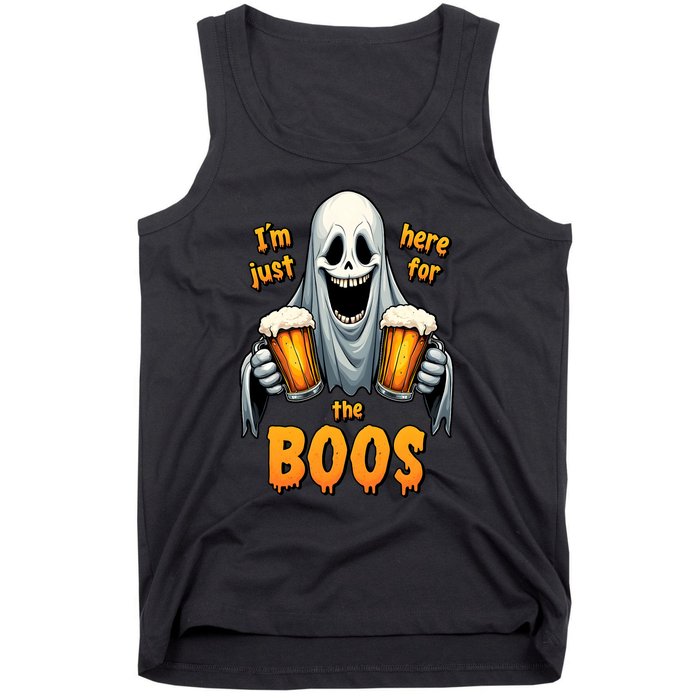 IM Just Here For The Boos Funny Ghost Halloween Drinker Tank Top