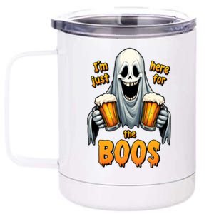 IM Just Here For The Boos Funny Ghost Halloween Drinker 12 oz Stainless Steel Tumbler Cup