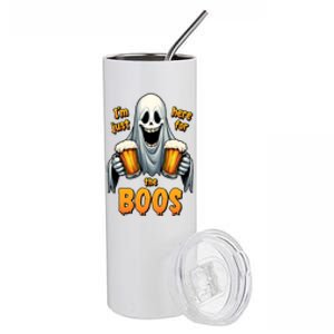 IM Just Here For The Boos Funny Ghost Halloween Drinker Stainless Steel Tumbler