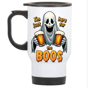 IM Just Here For The Boos Funny Ghost Halloween Drinker Stainless Steel Travel Mug