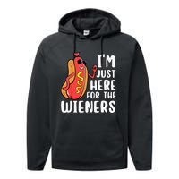 I'm Just Here For The Wieners Funny Hot Dog Foodies Lover Performance Fleece Hoodie