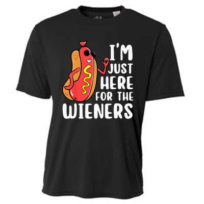 I'm Just Here For The Wieners Funny Hot Dog Foodies Lover Cooling Performance Crew T-Shirt