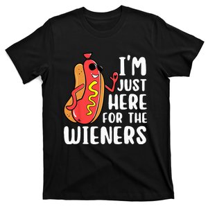 I'm Just Here For The Wieners Funny Hot Dog Foodies Lover T-Shirt