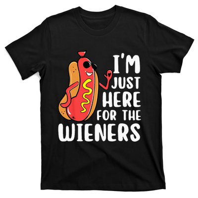 I'm Just Here For The Wieners Funny Hot Dog Foodies Lover T-Shirt