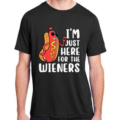 I'm Just Here For The Wieners Funny Hot Dog Foodies Lover Adult ChromaSoft Performance T-Shirt