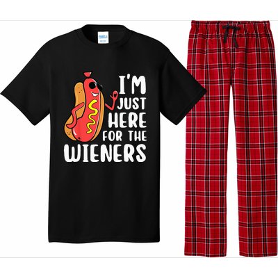 I'm Just Here For The Wieners Funny Hot Dog Foodies Lover Pajama Set