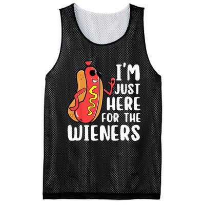 I'm Just Here For The Wieners Funny Hot Dog Foodies Lover Mesh Reversible Basketball Jersey Tank