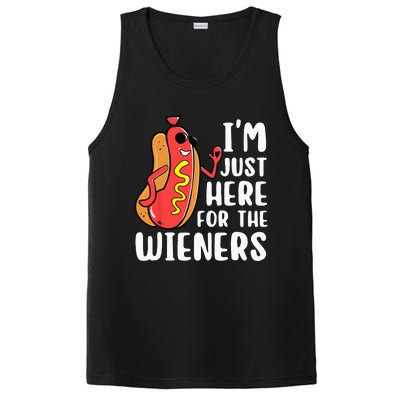 I'm Just Here For The Wieners Funny Hot Dog Foodies Lover PosiCharge Competitor Tank